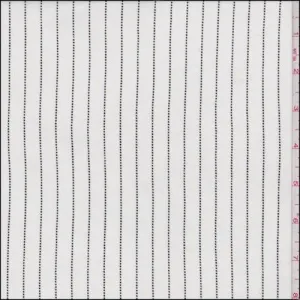 1 3/8 YD PC-Ivory/Black Dotted Stripe Rayon Georgette Fabric