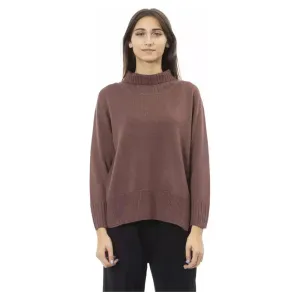 Alpha Studio Brown Merino Wool Women Sweater