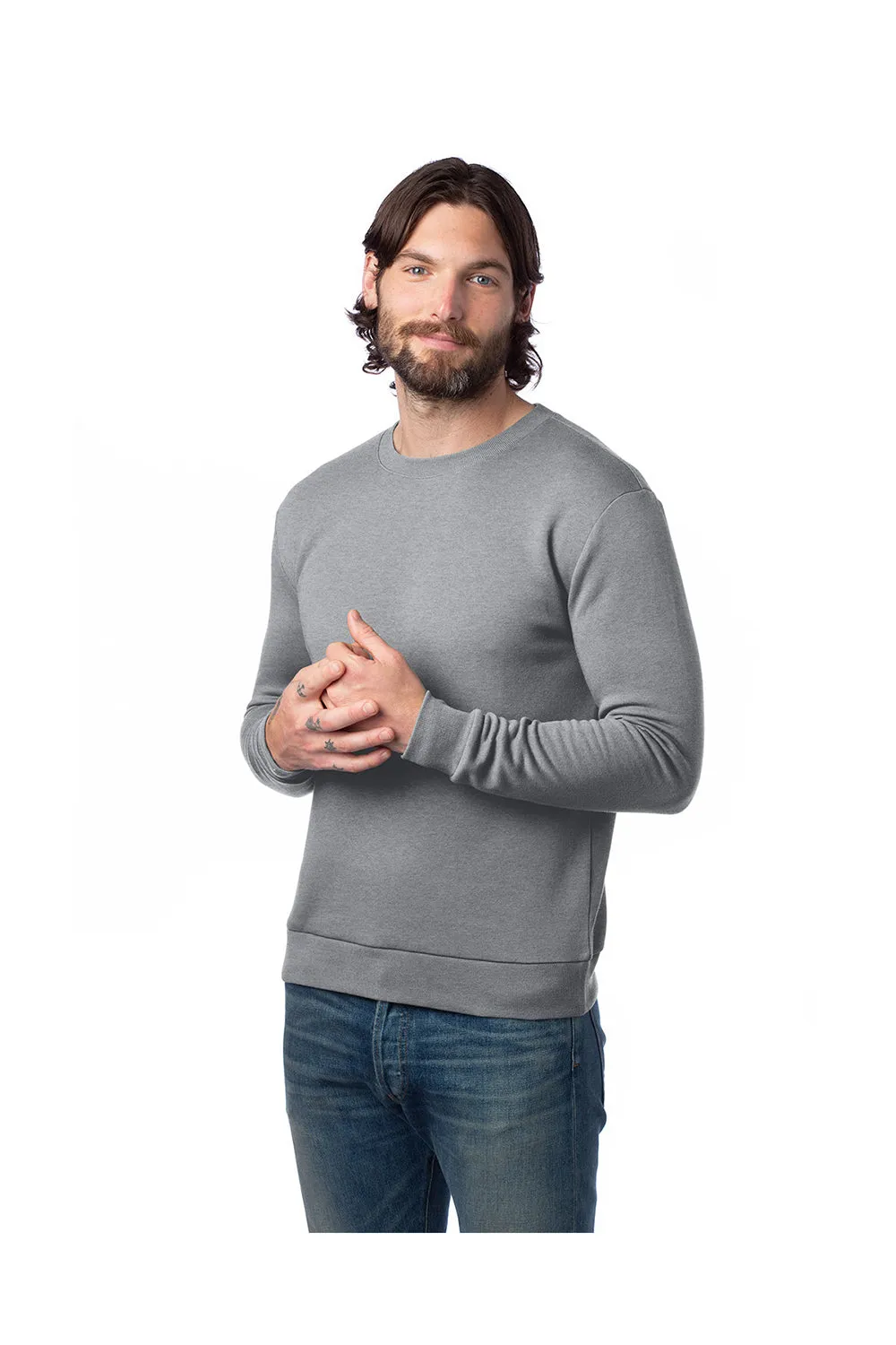 Alternative Mens Eco Cozy Fleece Crewneck Sweatshirt - Heather Grey