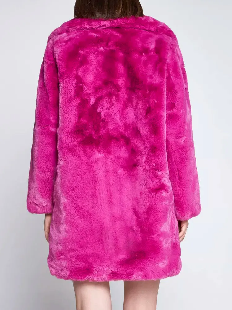 Apparis Chic Pink Faux Fur Jacket - Eco-Friendly Winter Essential