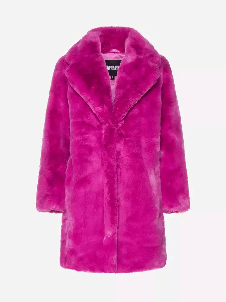 Apparis Chic Pink Faux Fur Jacket - Eco-Friendly Winter Essential