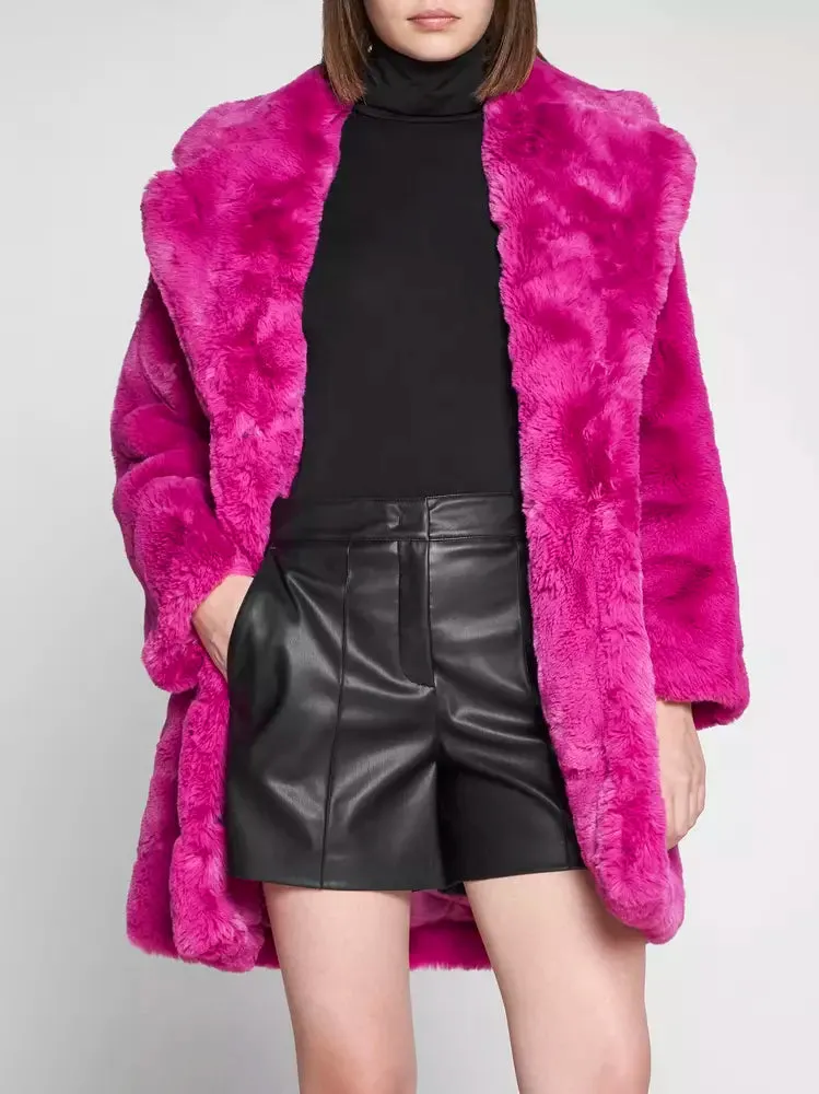 Apparis Chic Pink Faux Fur Jacket - Eco-Friendly Winter Essential