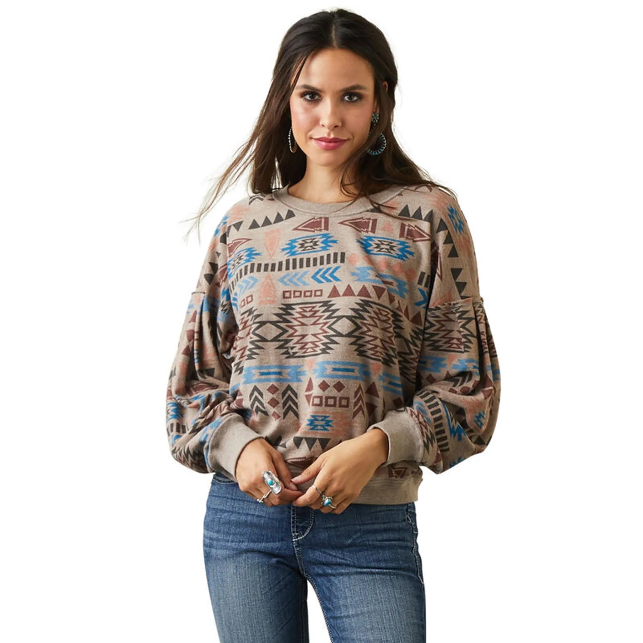 Ariat Women's Natural Aztec Vista Sweatshirt