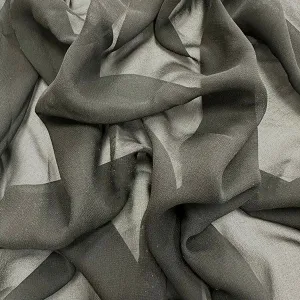 Black Woven Silk Chiffon Fabric