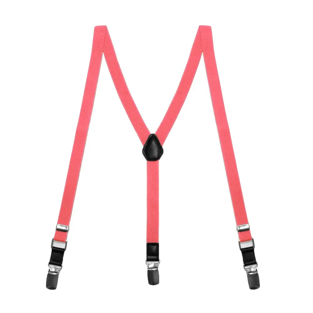 Boys' Coral Pink Skinny Suspenders