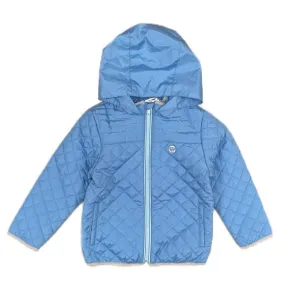 Boys Pale Blue Hooded Quilted Jacket