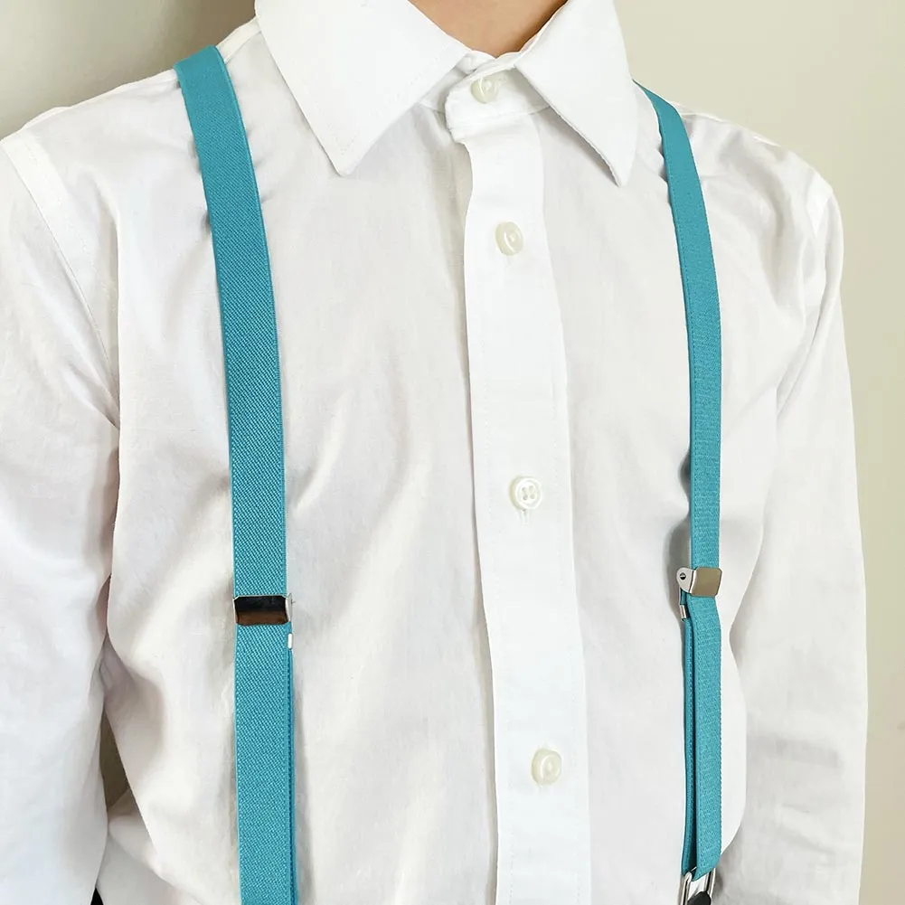 Boys' Turquoise Skinny Suspenders