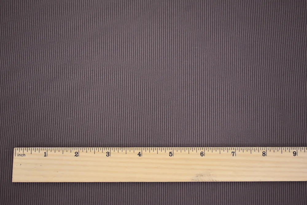 Brown Nylon Stretch Spandex 2x2 Rib Knit Fabric