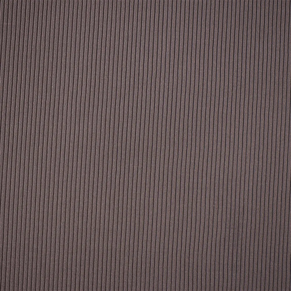 Brown Nylon Stretch Spandex 2x2 Rib Knit Fabric