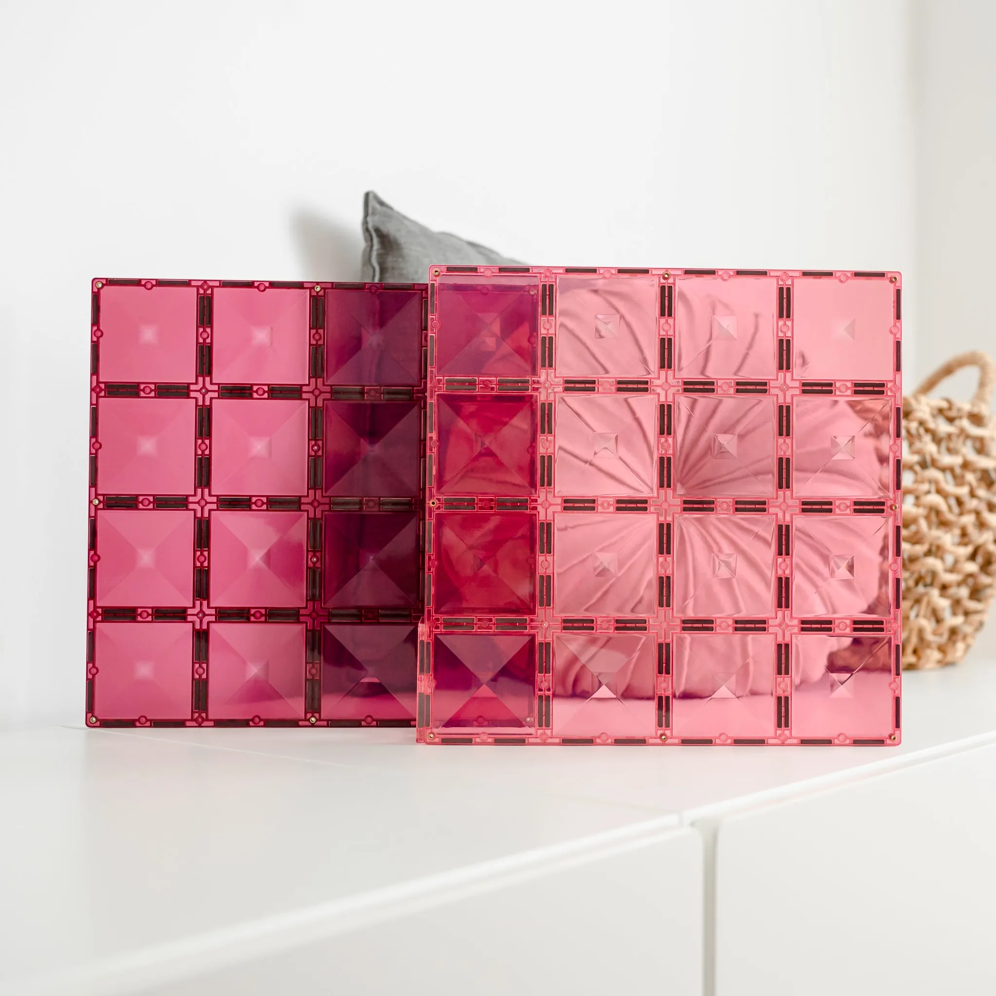 Connetix Tiles PASTEL 2 Piece Base Plate Pack - Pink & Berry