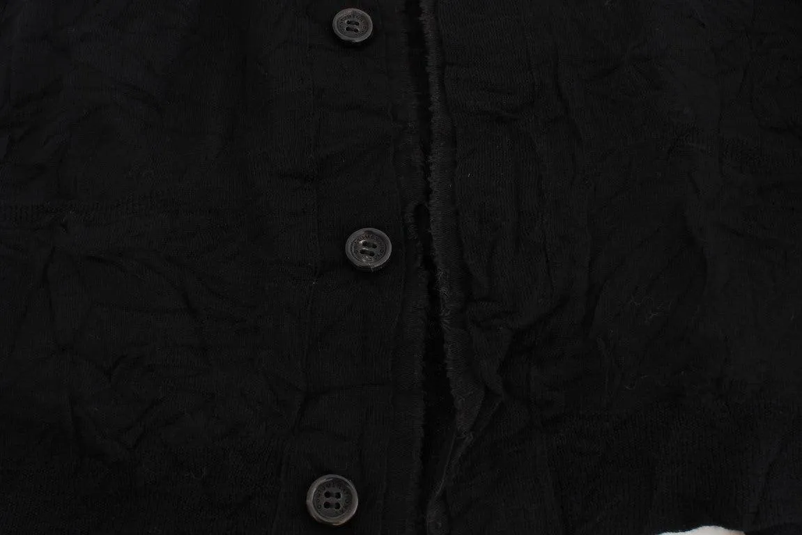 Costume National Elegant Black Merino Wool Cardigan