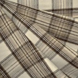 Cozy Cotton Flannel Tonal Tartan Plaid Cream/Espresso