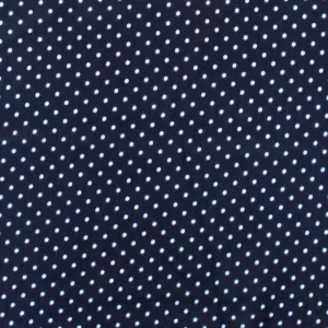 Dark Blue-White Dot Printed Polyester Chiffon Woven Fabric