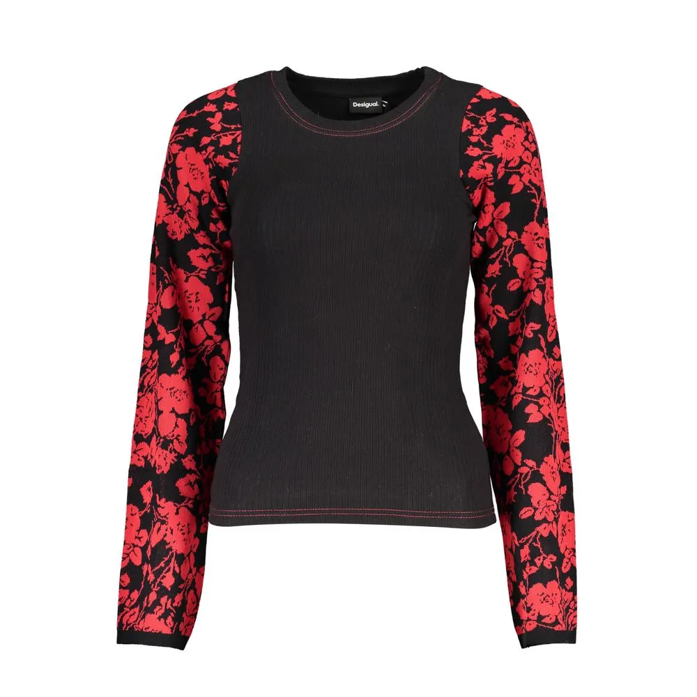 Desigual Chic Crew Neck Sweater with Contrast Details