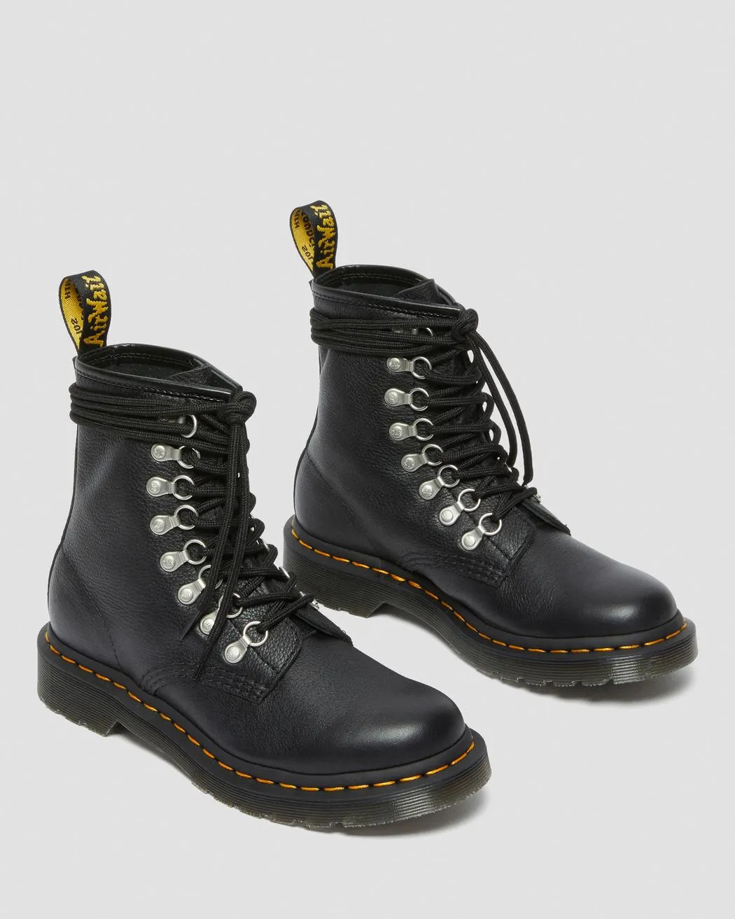 Dr Martens 1460 Laced Black Virginia Leather Boots