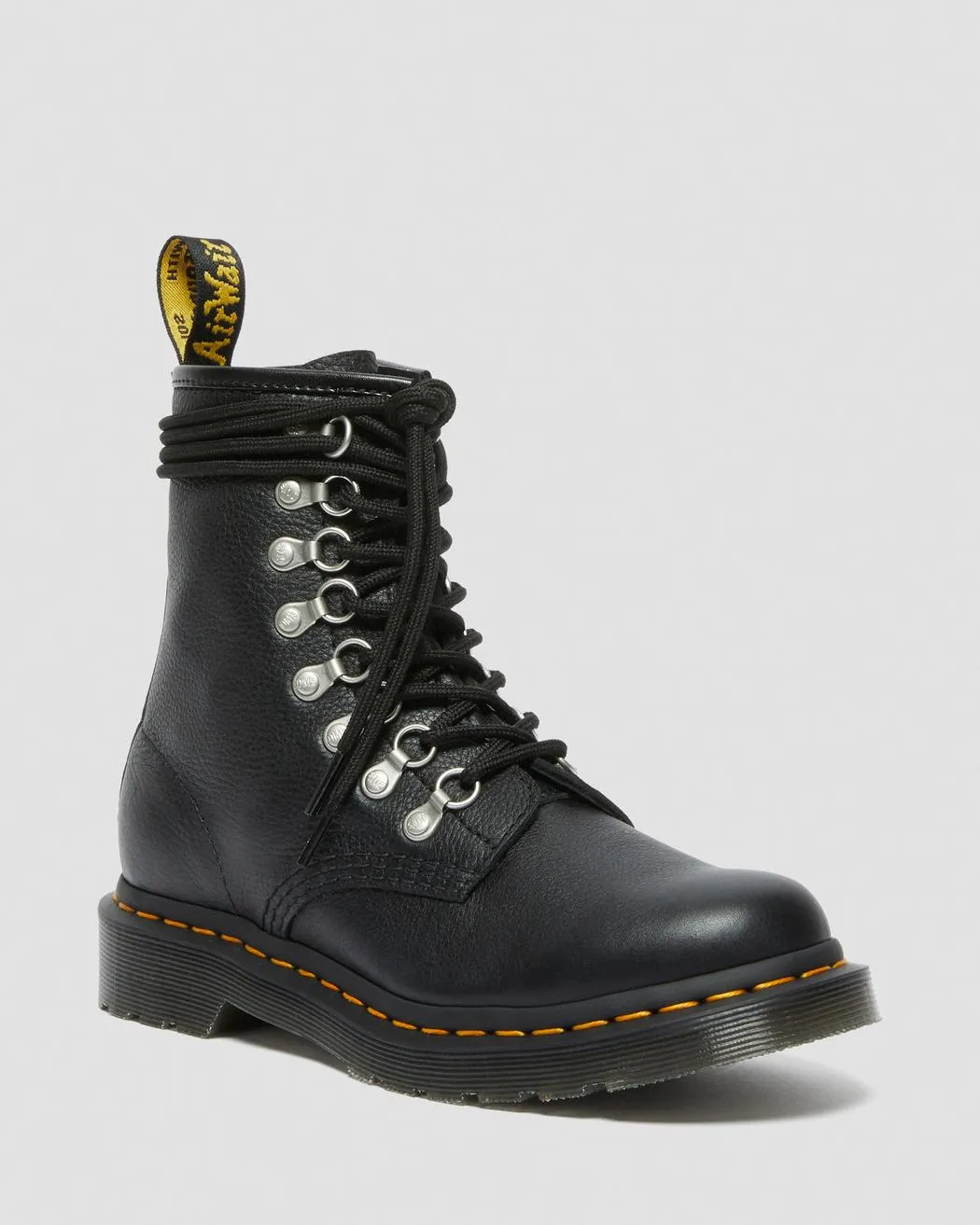 Dr Martens 1460 Laced Black Virginia Leather Boots