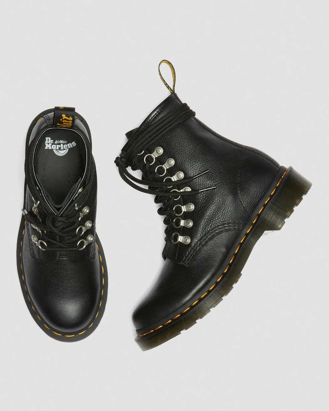 Dr Martens 1460 Laced Black Virginia Leather Boots