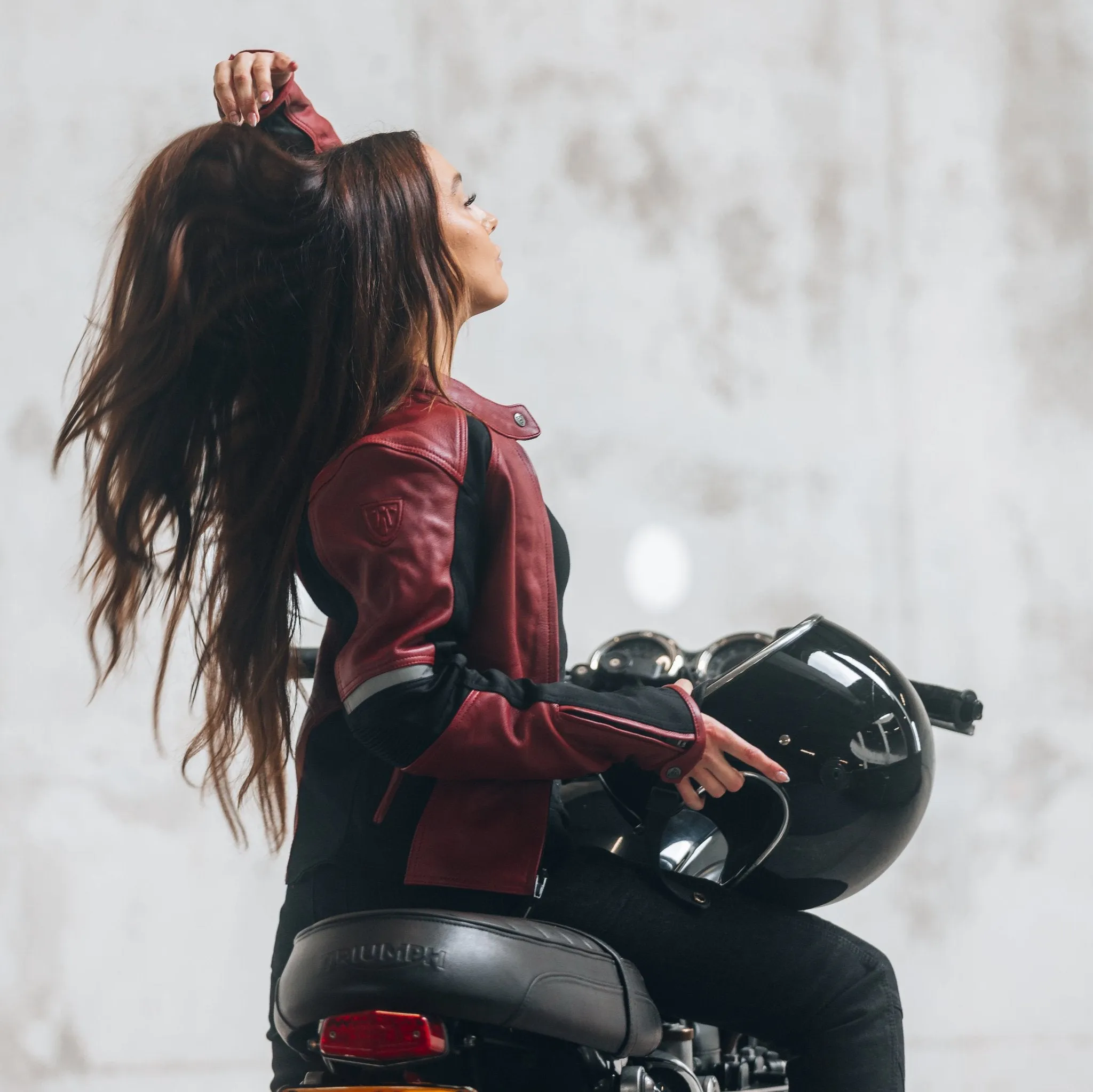 FIONA RED - Women's Motorcycle Leather Jacket