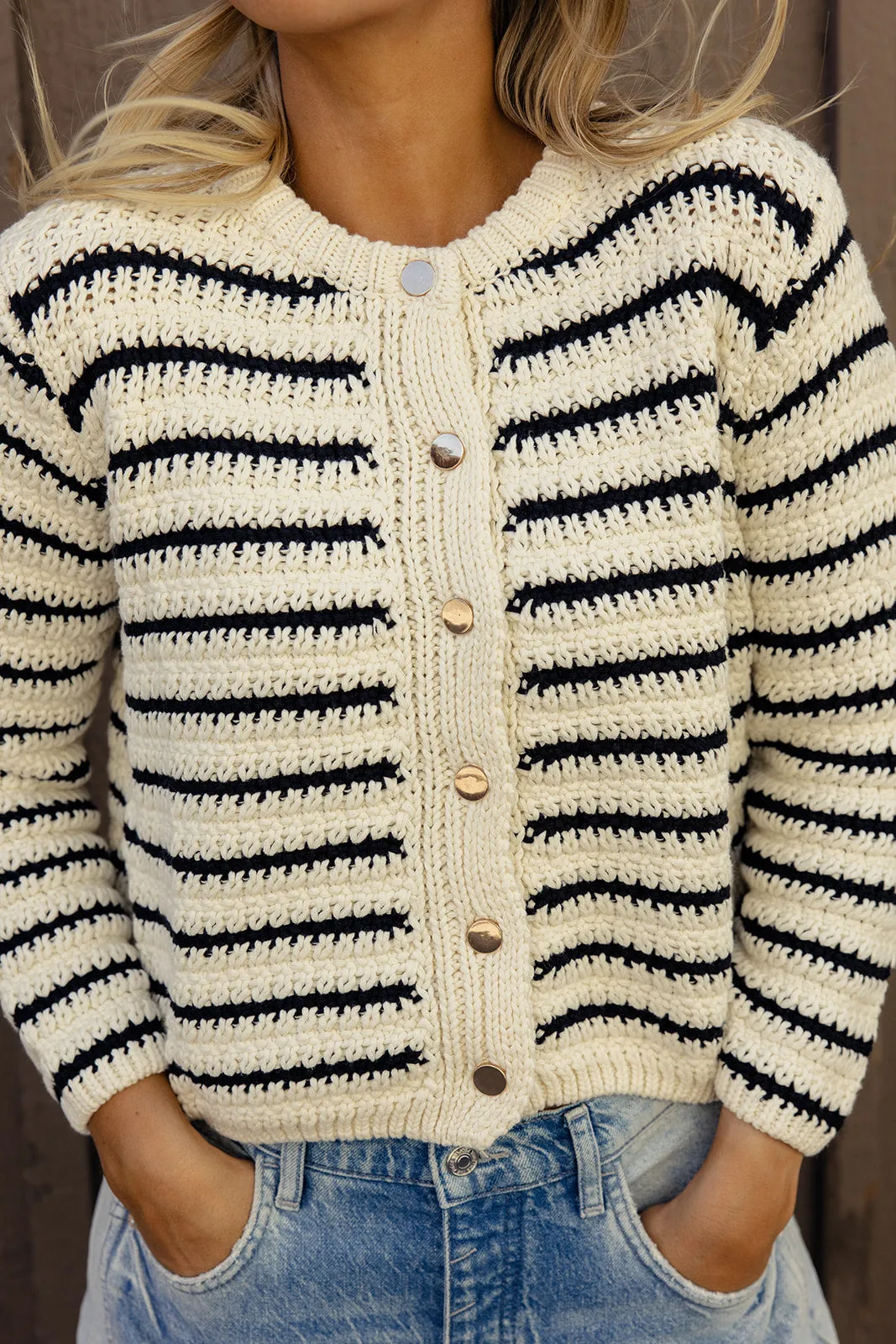 Girl Like You Stripe Sweater Cardigan