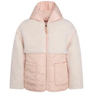 Girls Pink Quilted Hooded Jacket