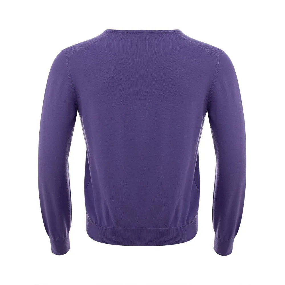 Gran Sasso Elegant Purple Wool Sweater for Discerning Men