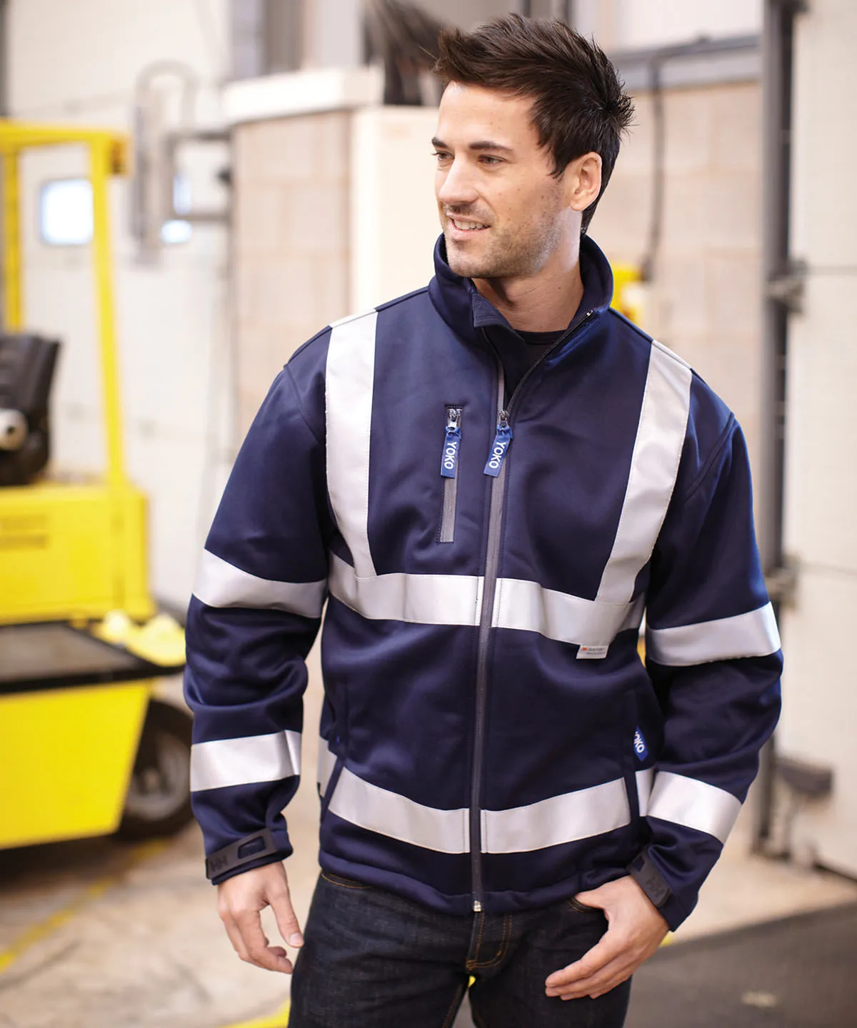 Hi-vis softshell jacket (HVK09) | Navy