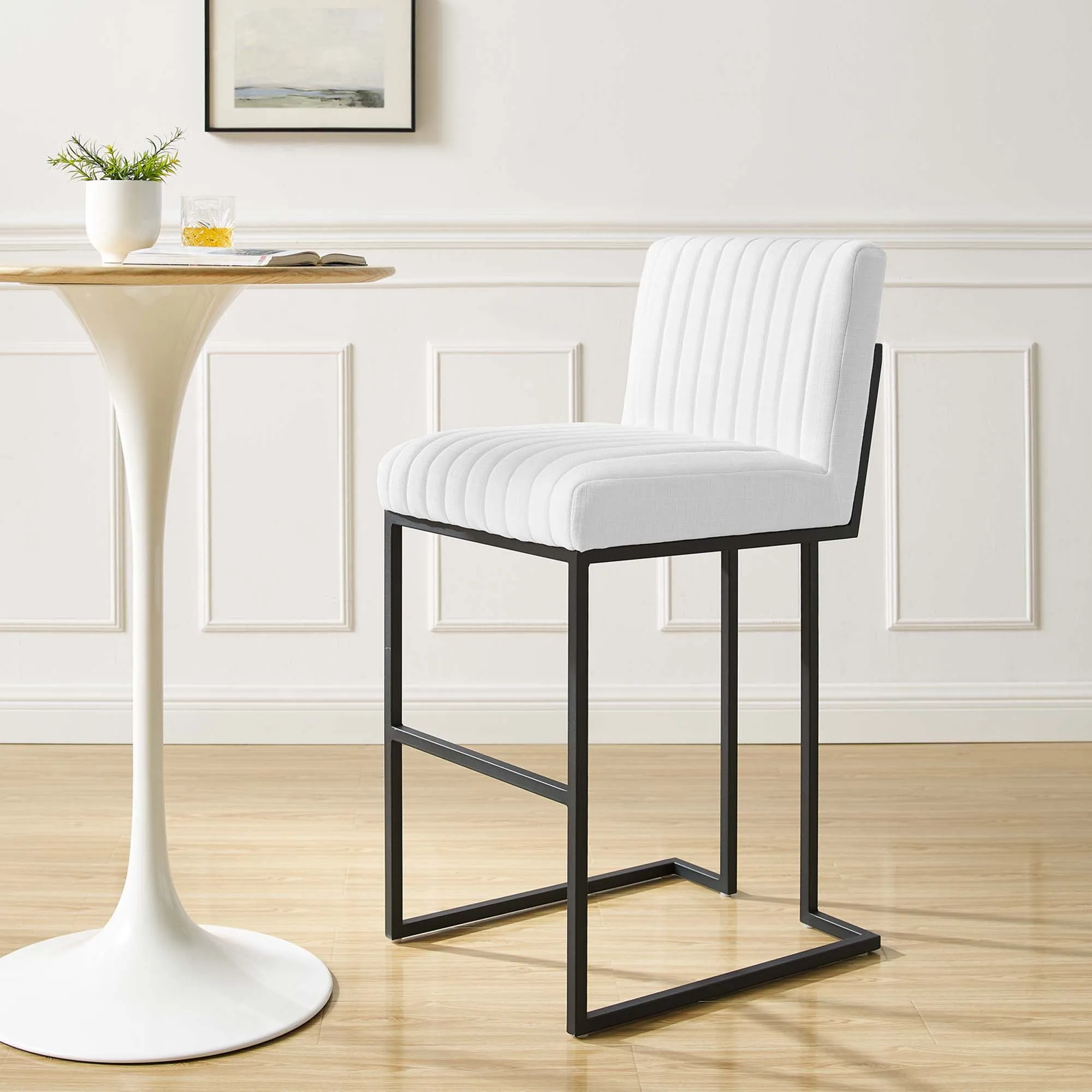 Indulge Channel Tufted Fabric Bar Stool by Modway