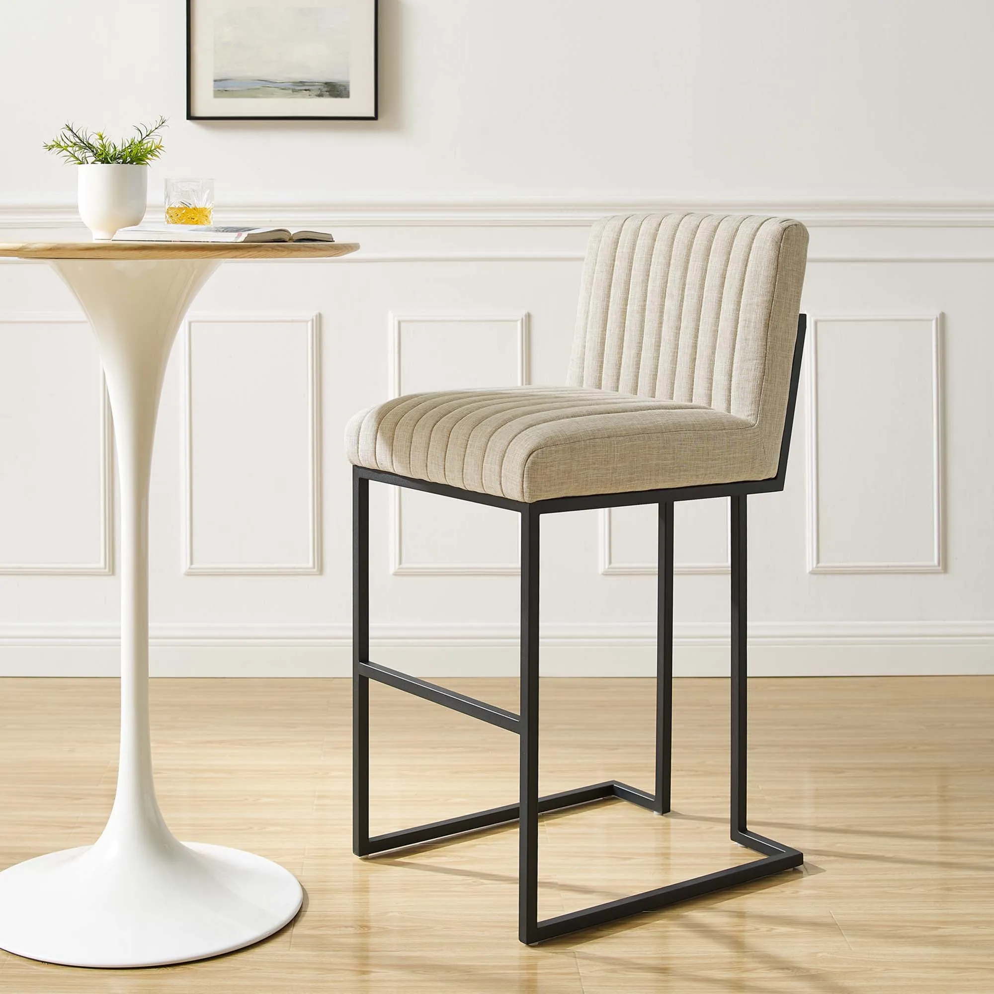 Indulge Channel Tufted Fabric Bar Stool by Modway