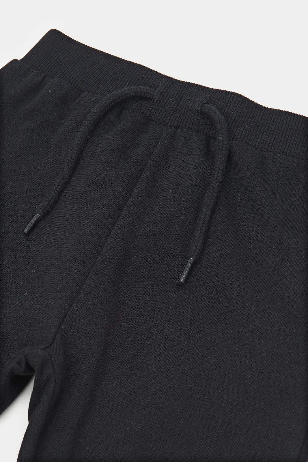 Infant Boys Black Textured Active Pants