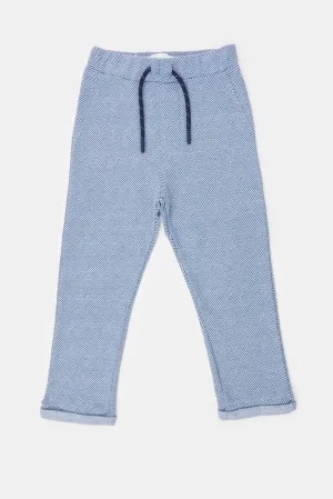 Infant Boys Blue Geometric Print Joggers