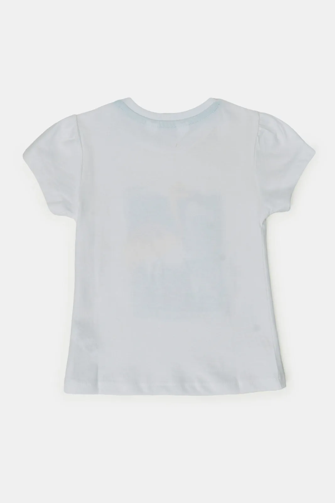 Infant Girls White Placement Print T-Shirt