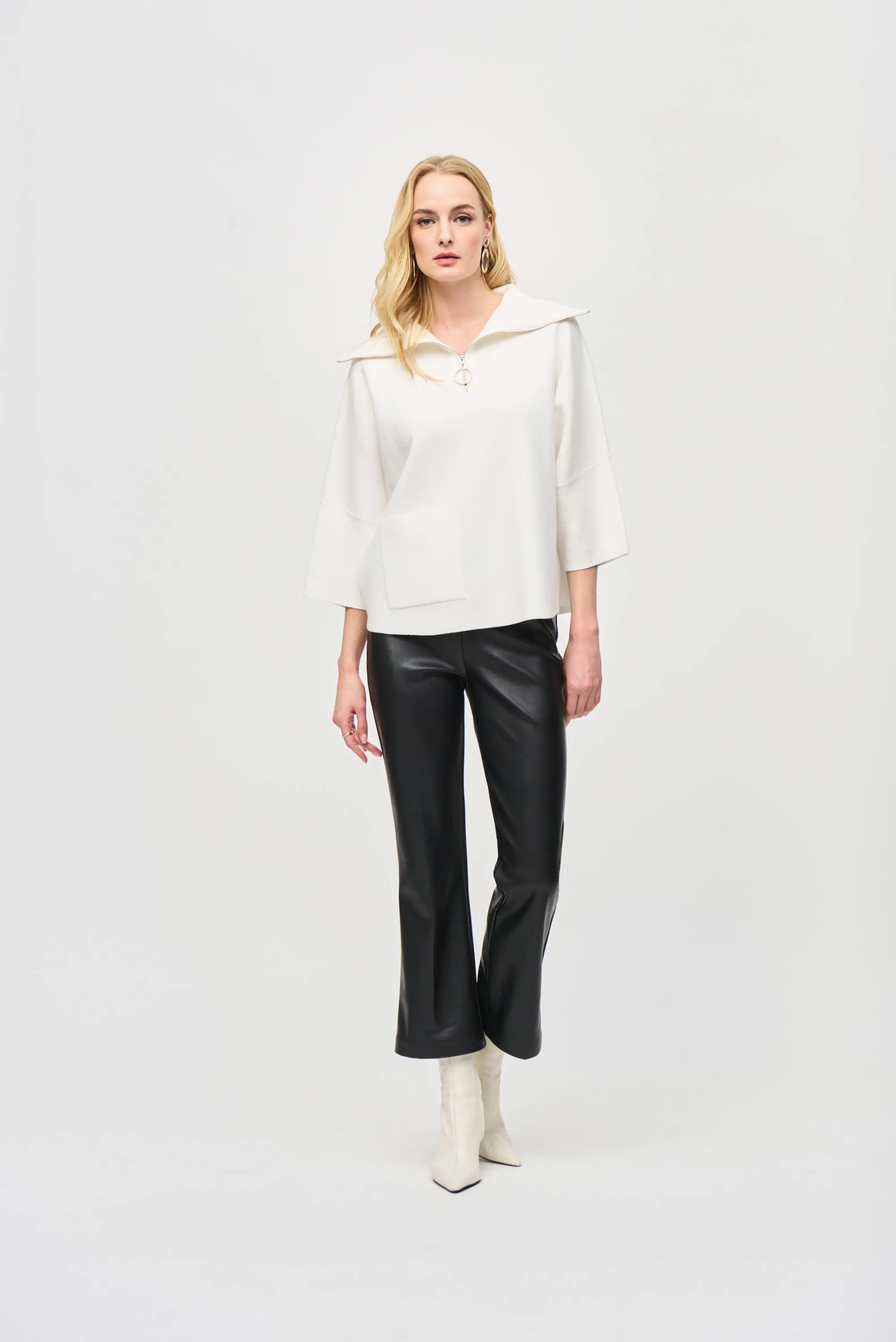 J.R 243260 Leatherette Flared Pull-On Pants