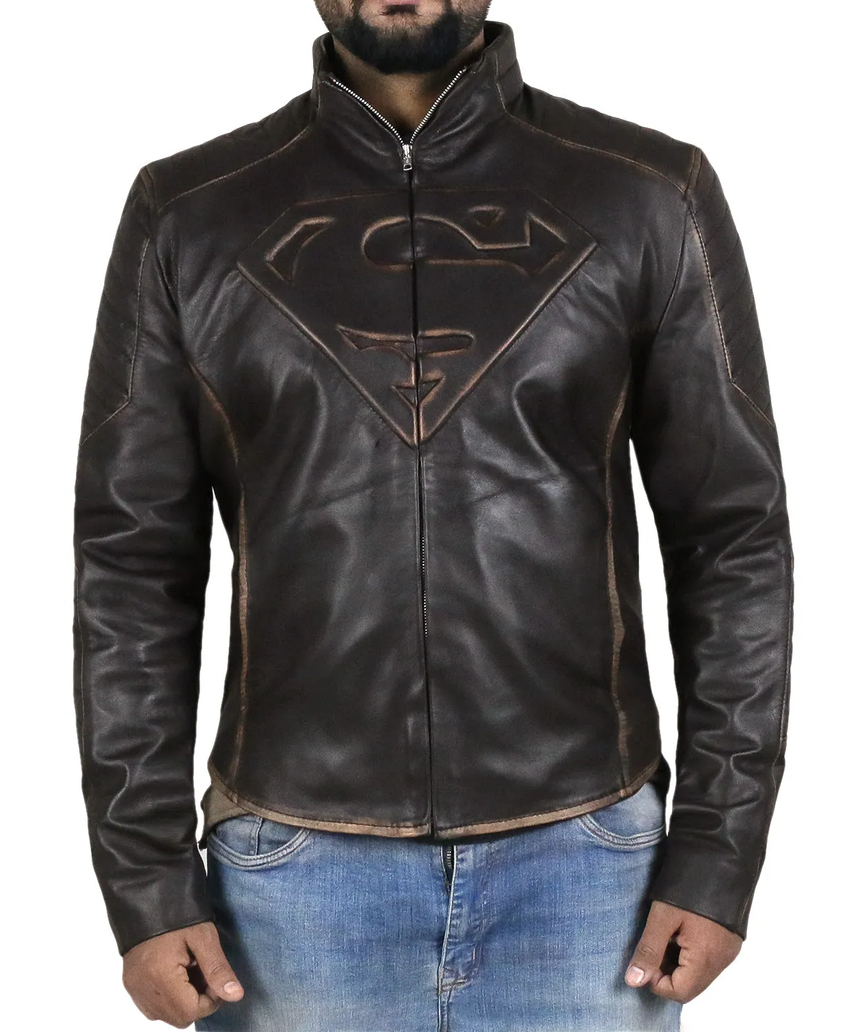 Justice League Superman Black Leather Jacket