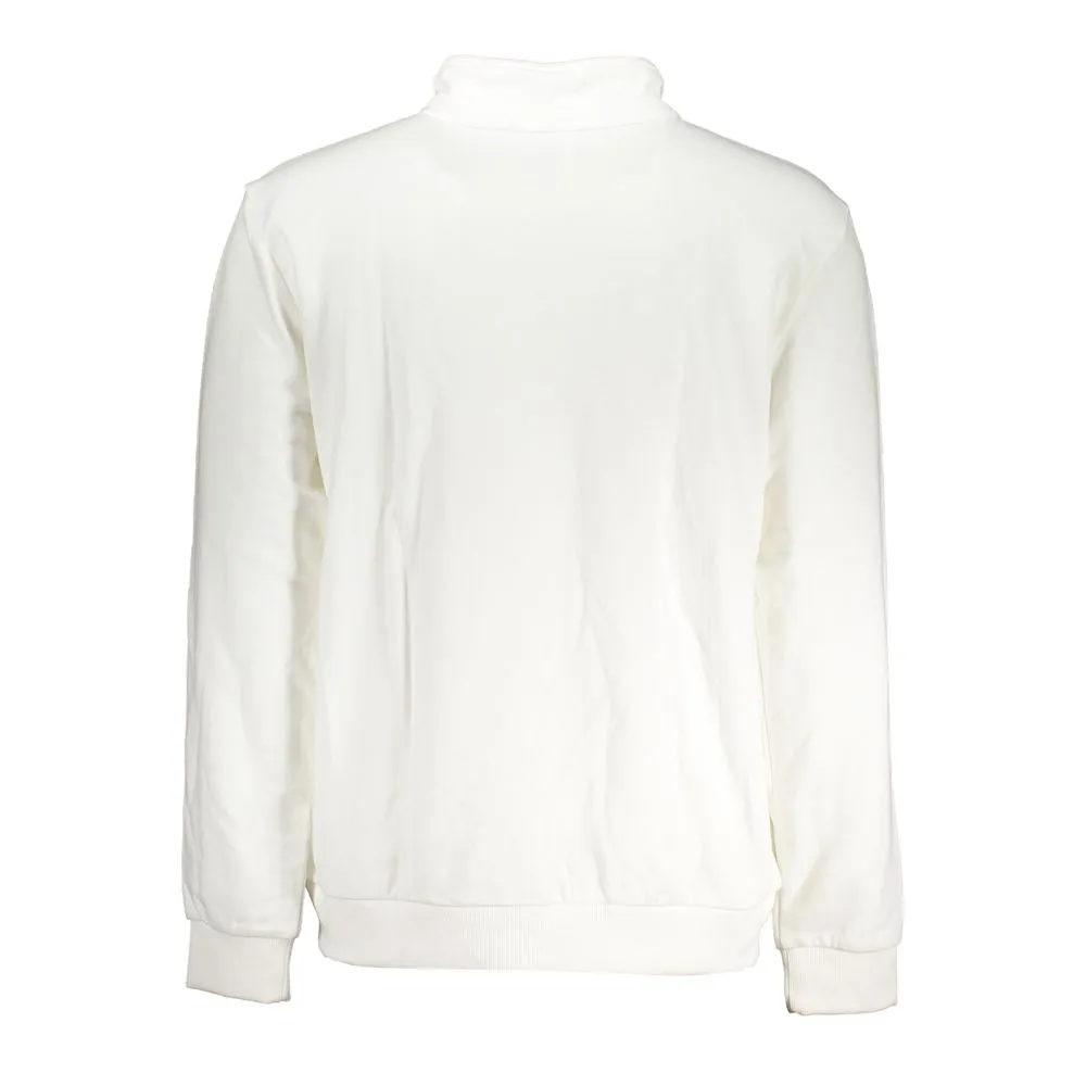 K-WAY Elegant White Contrast Zip Sweater