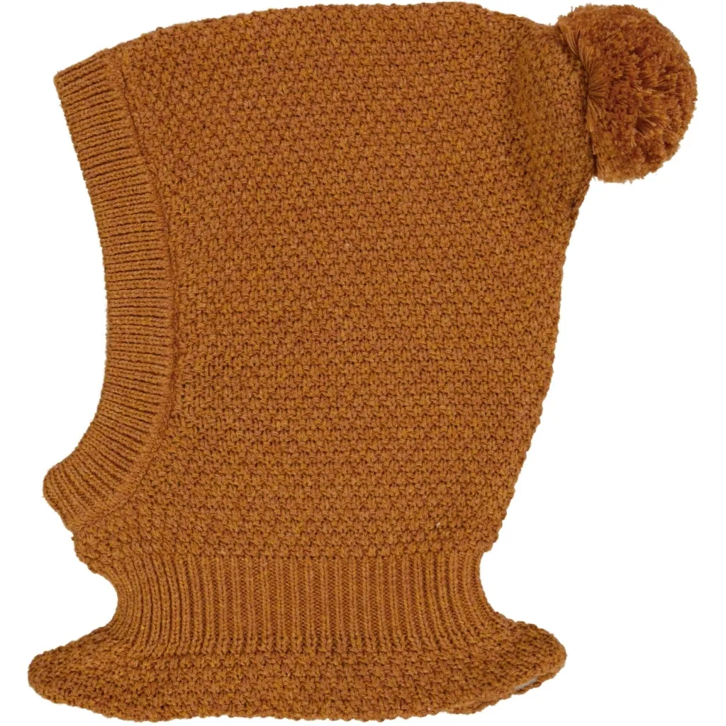 Knitted Balaclava Pomi - cinnamon melange