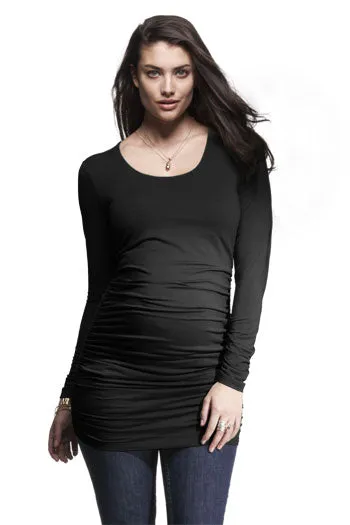 Layering Ruched Scoop Maternity Top Caviar Isabella Oliver