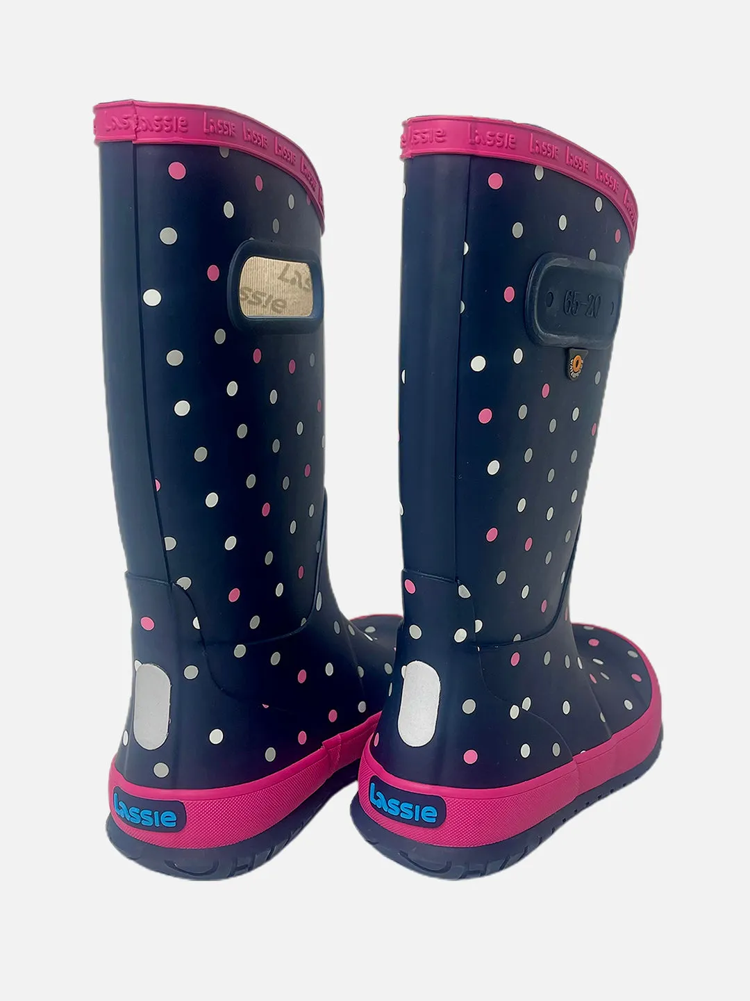 Little Surprise Box Ms. Dotty Curve ,  Flexible Rubber Rain Gumboots for Toddlers and Kids