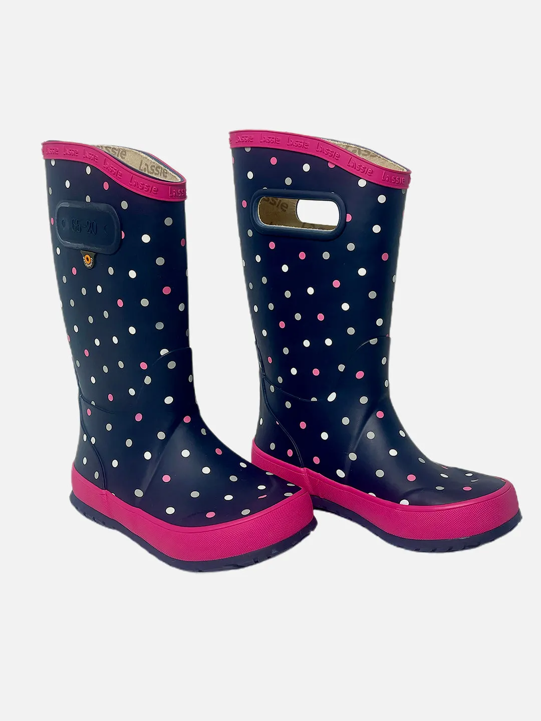 Little Surprise Box Ms. Dotty Curve ,  Flexible Rubber Rain Gumboots for Toddlers and Kids