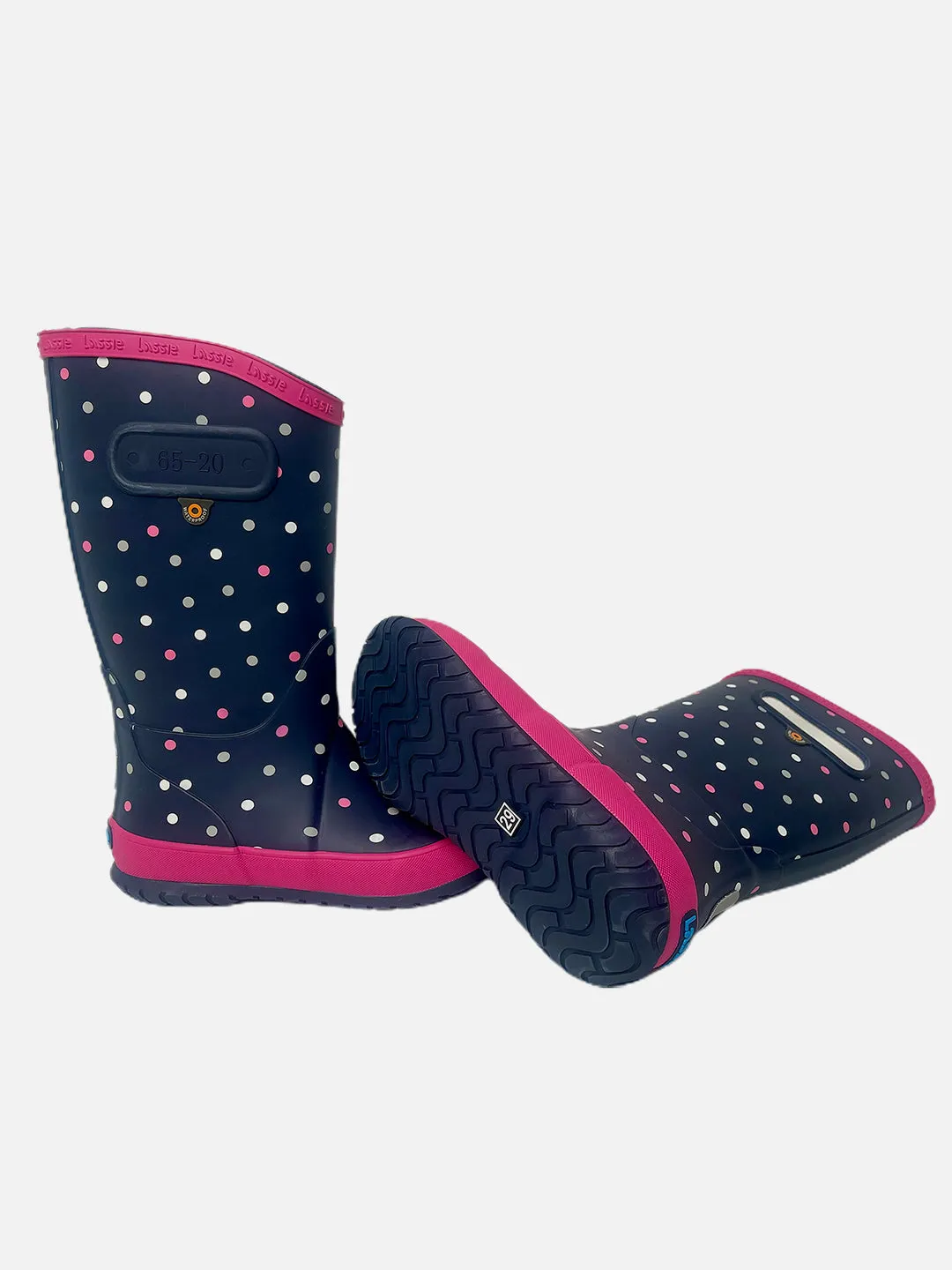 Little Surprise Box Ms. Dotty Curve ,  Flexible Rubber Rain Gumboots for Toddlers and Kids