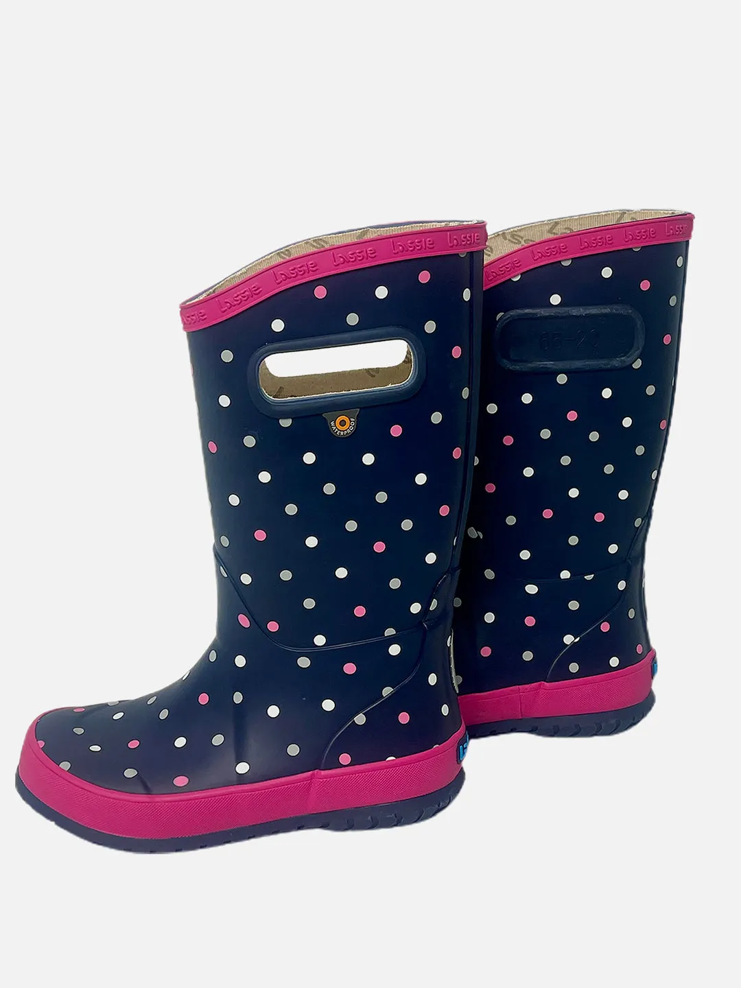 Little Surprise Box Ms. Dotty Curve ,  Flexible Rubber Rain Gumboots for Toddlers and Kids