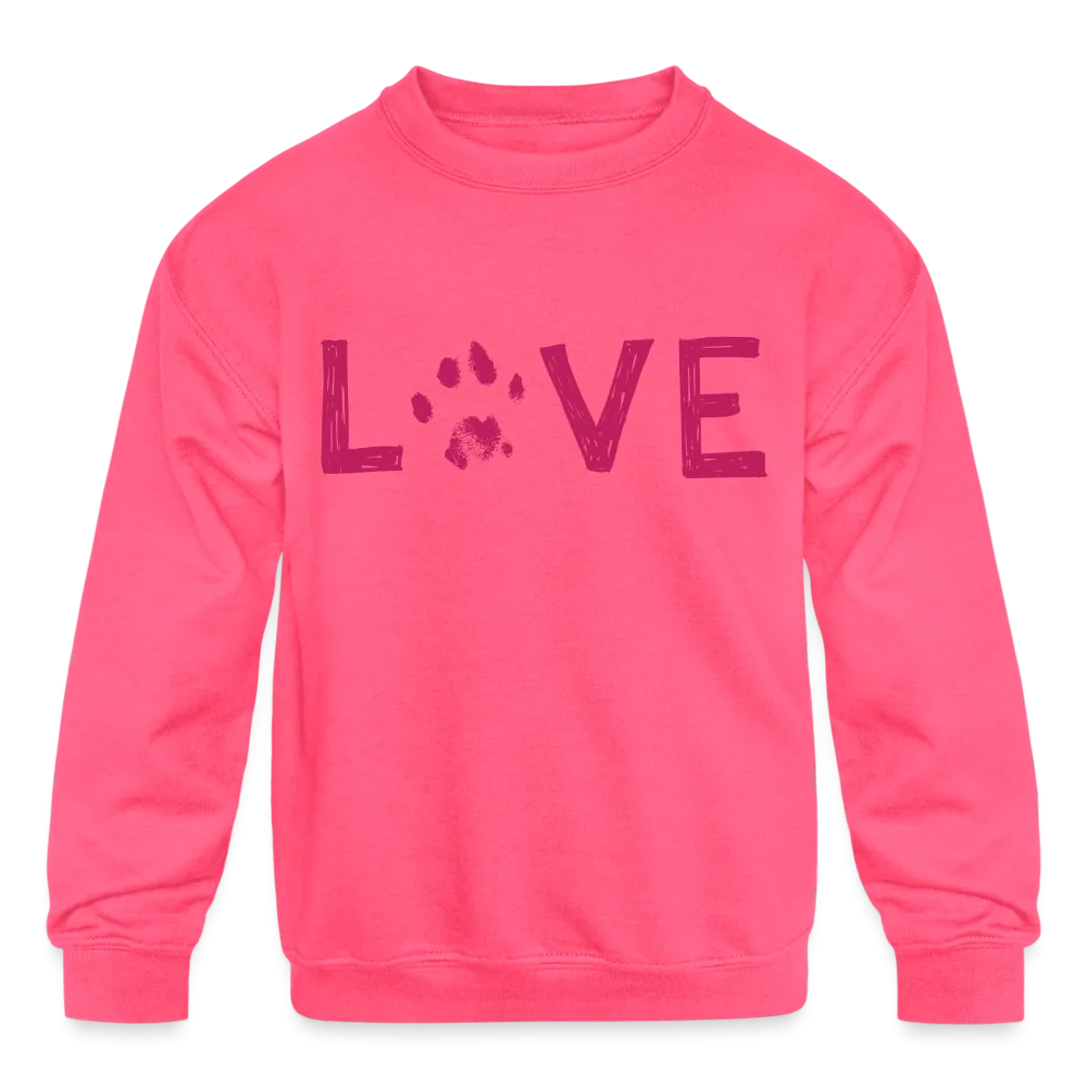 Love Pawprint Kids' Crewneck Sweatshirt