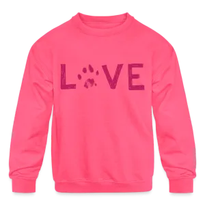 Love Pawprint Kids' Crewneck Sweatshirt