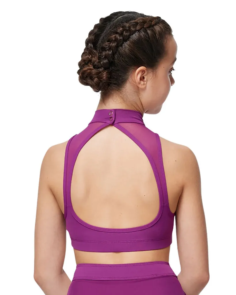 Lulli Dancewear Denize Mesh Mock Neck Bra Crop Top - LUB379C Girls