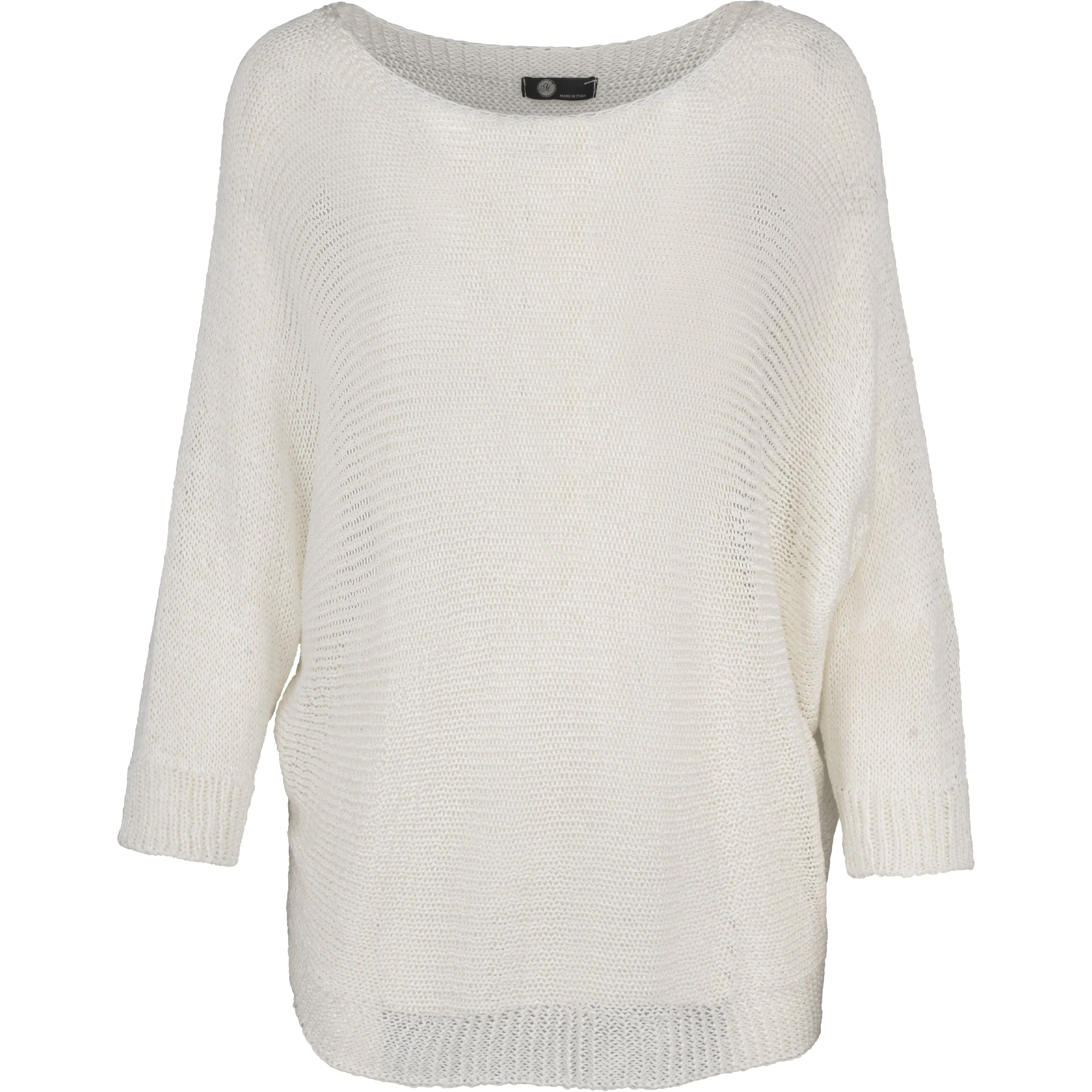 M Made in Italy – Knit Boat-Neck Sweater With 3/4 Length Sleeves