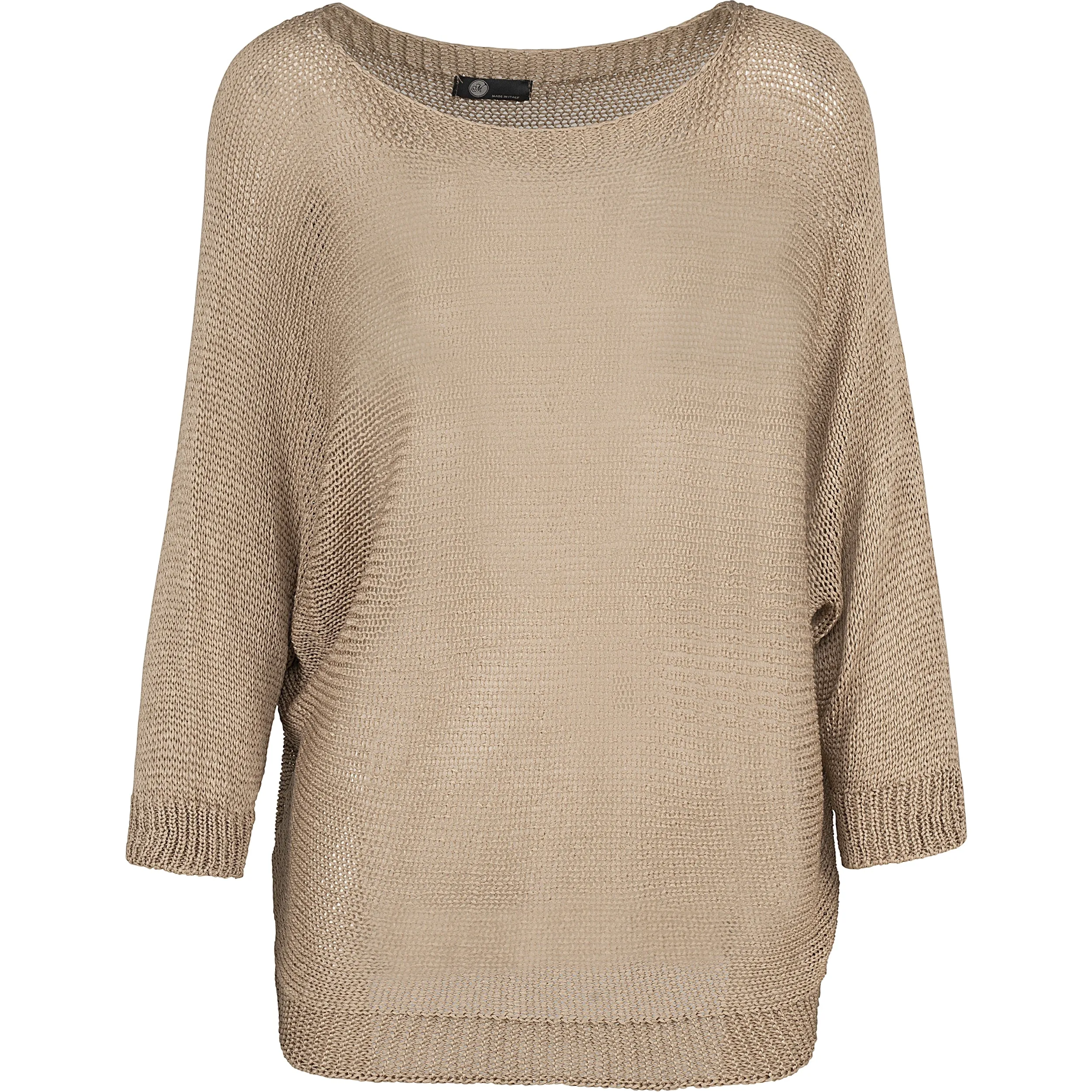 M Made in Italy – Knit Boat-Neck Sweater With 3/4 Length Sleeves