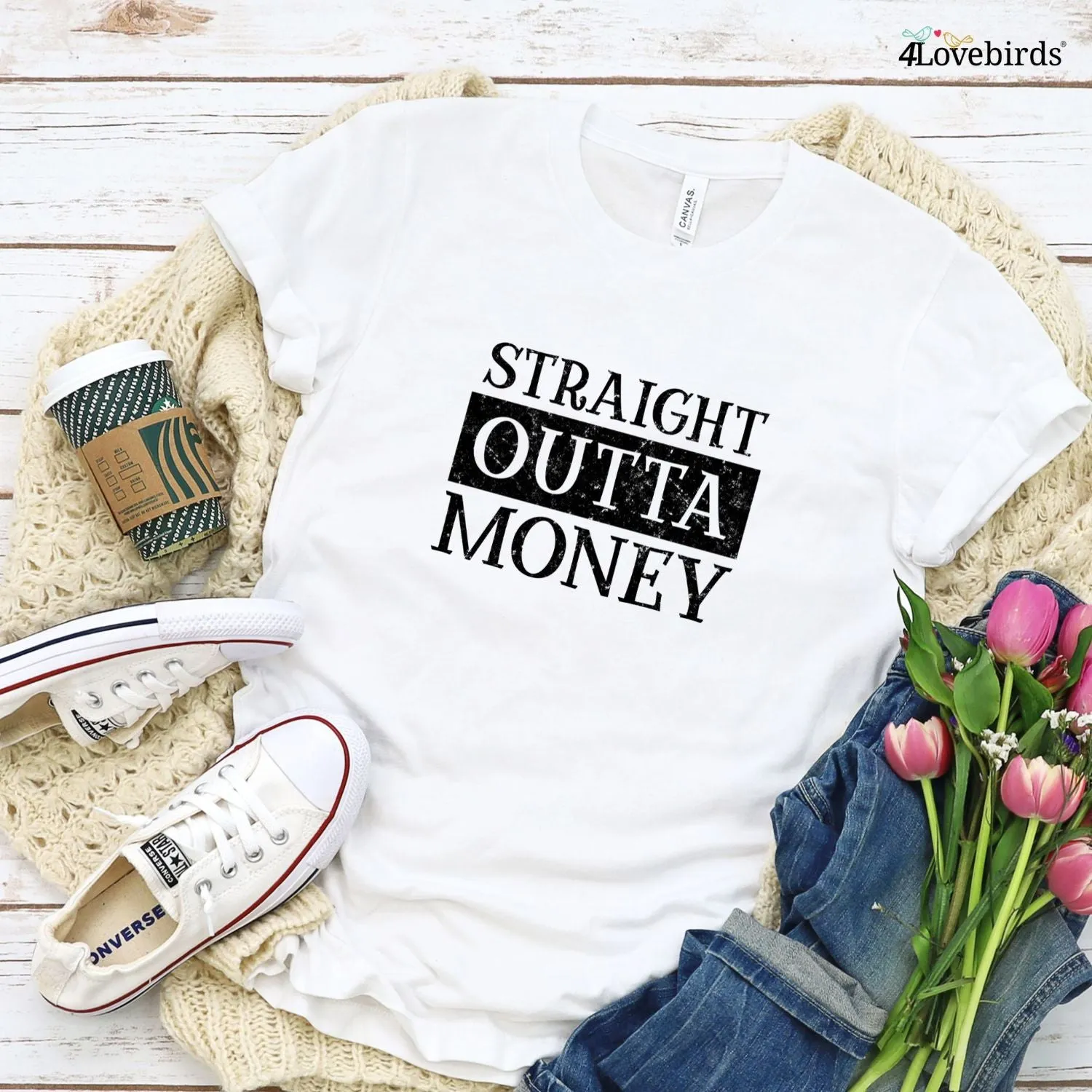 Matching Outfits: "Straight Outta Shopping & Money" Amusing Valentine Set for Couples!