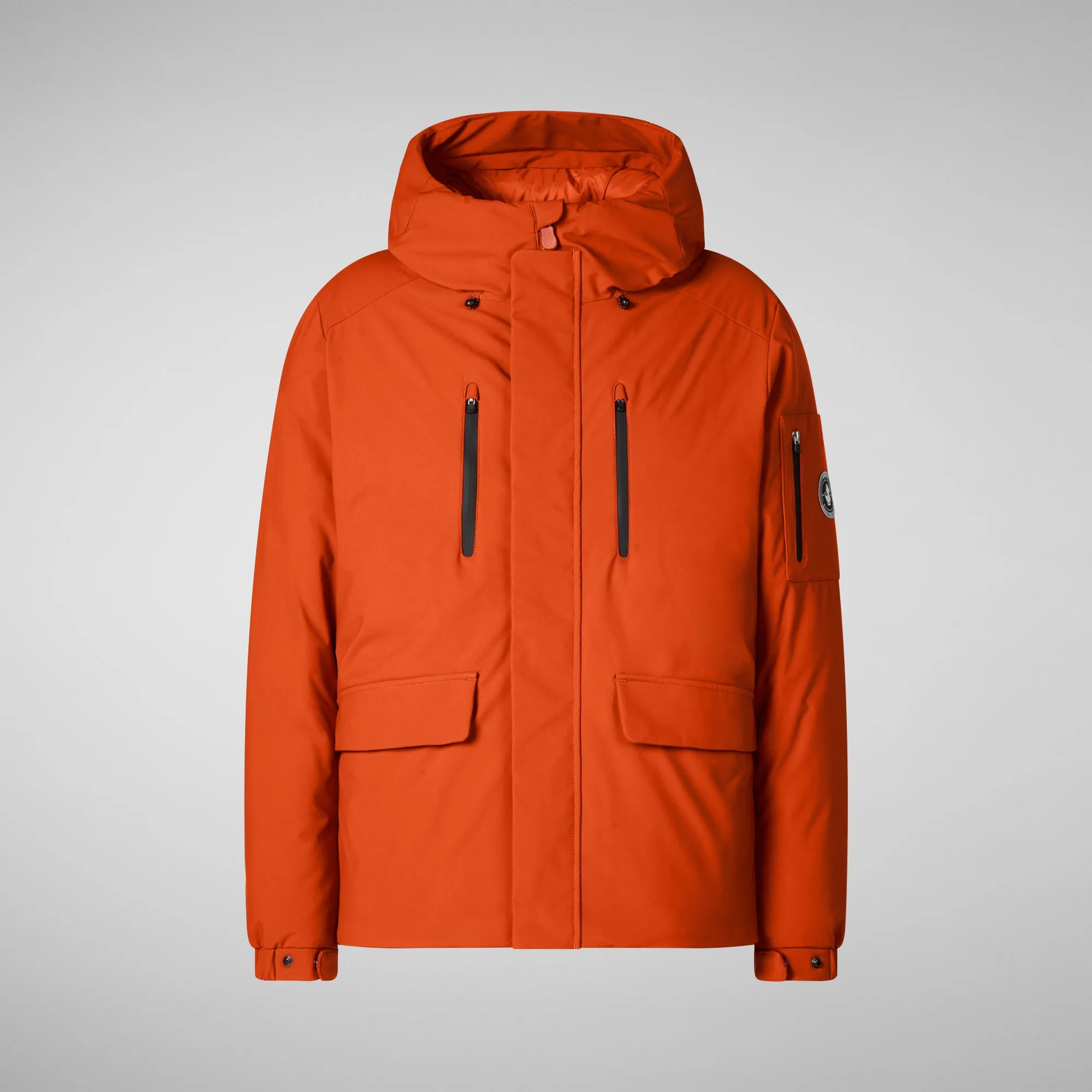 Men's  hooded parka Hiram in maple orange