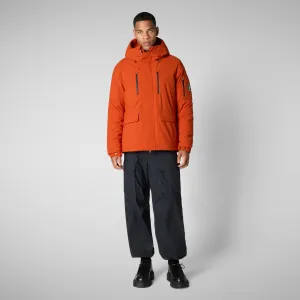 Men's  hooded parka Hiram in maple orange