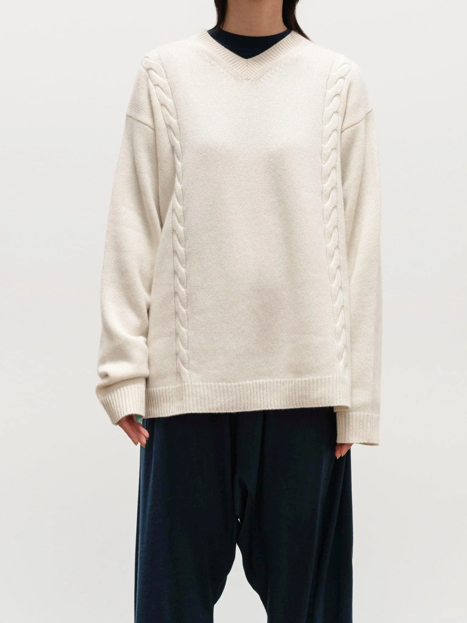 Milo Cashmere Knit Sweater - Snow