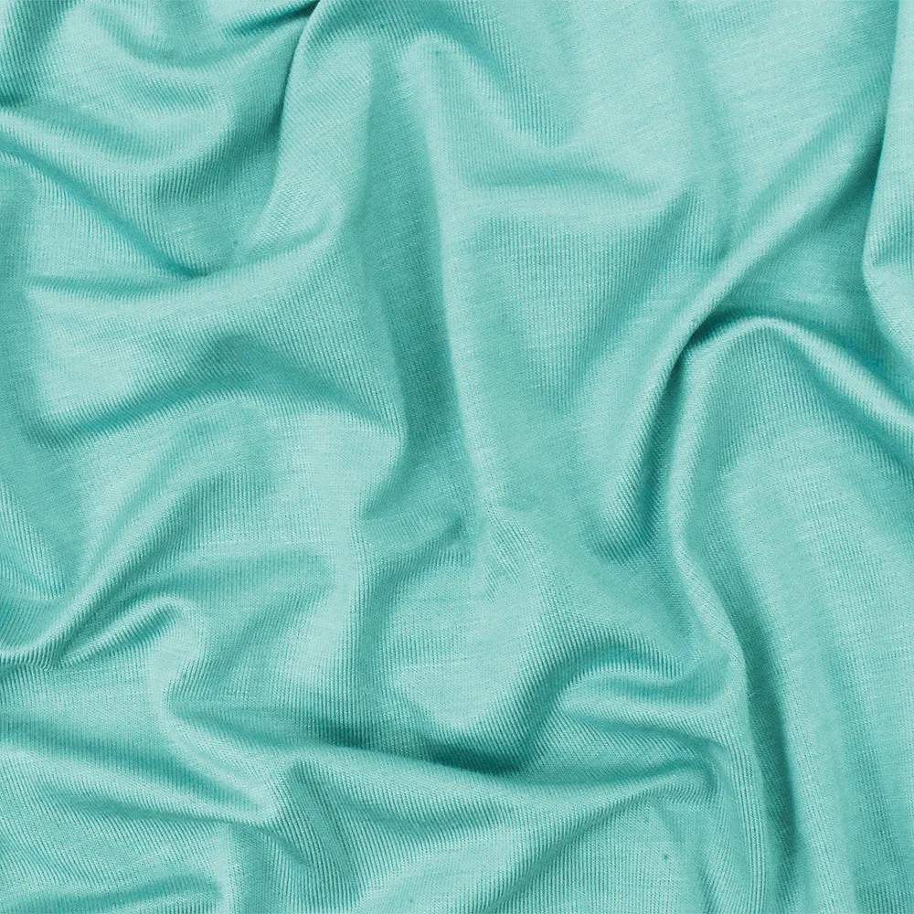 Pastel Teal Solid Stretch Rayon Spandex Jersey Knit Fabric